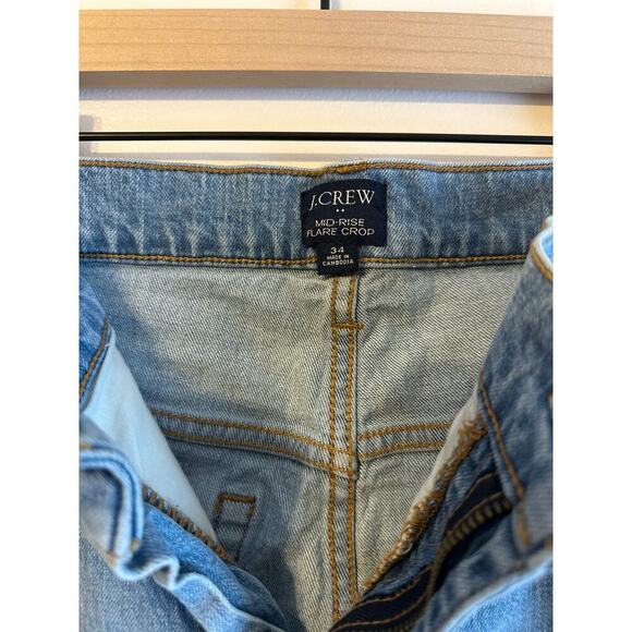 J. Crew Mid Rise Flare Cropped Retro Stretch Plus Size Comfortable Jeans Size 34 - Picture 4 of 6